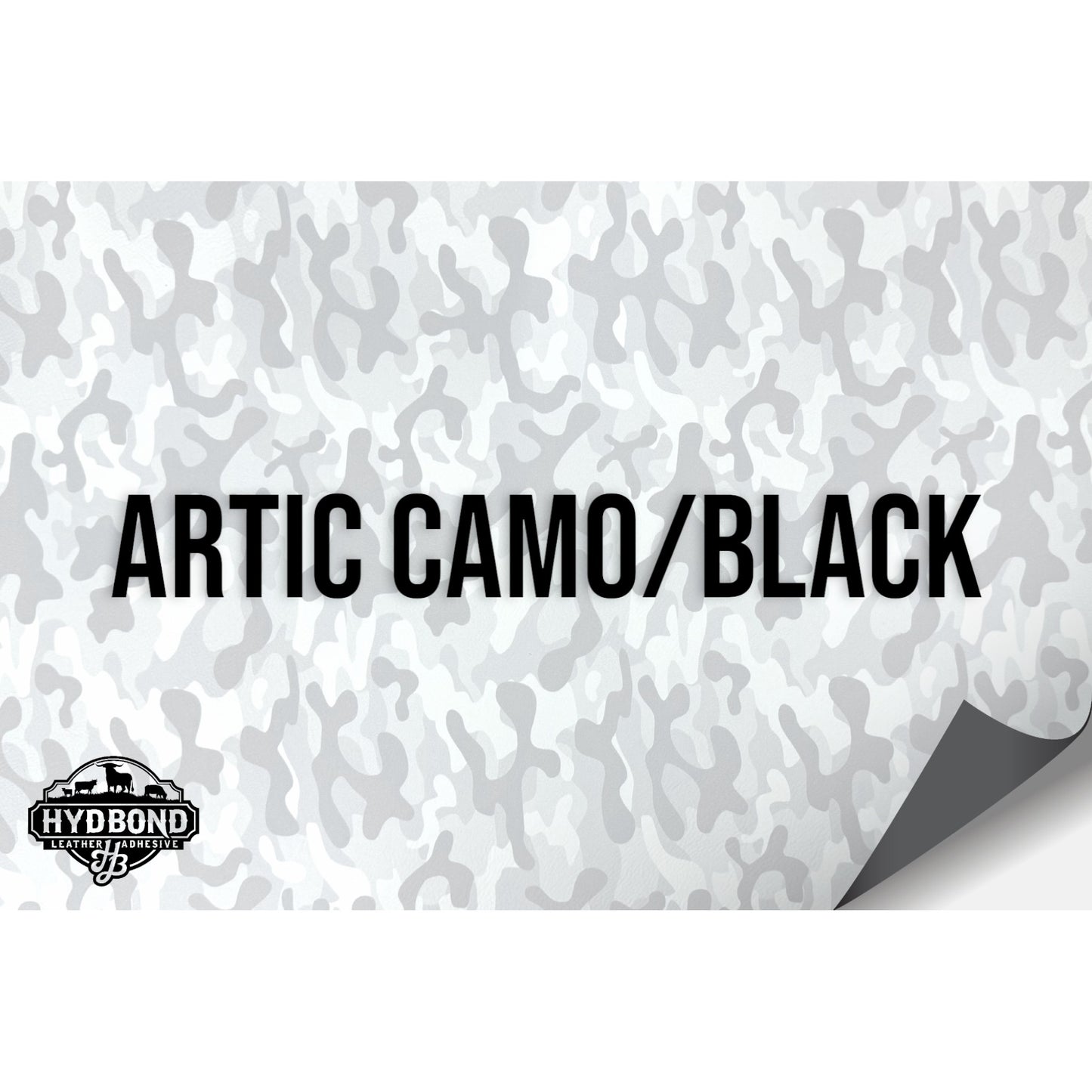 NO ADHESIVE ARTIC CAMO/BLACK LEATHERETTE SHEET (12"x24") STANDARD