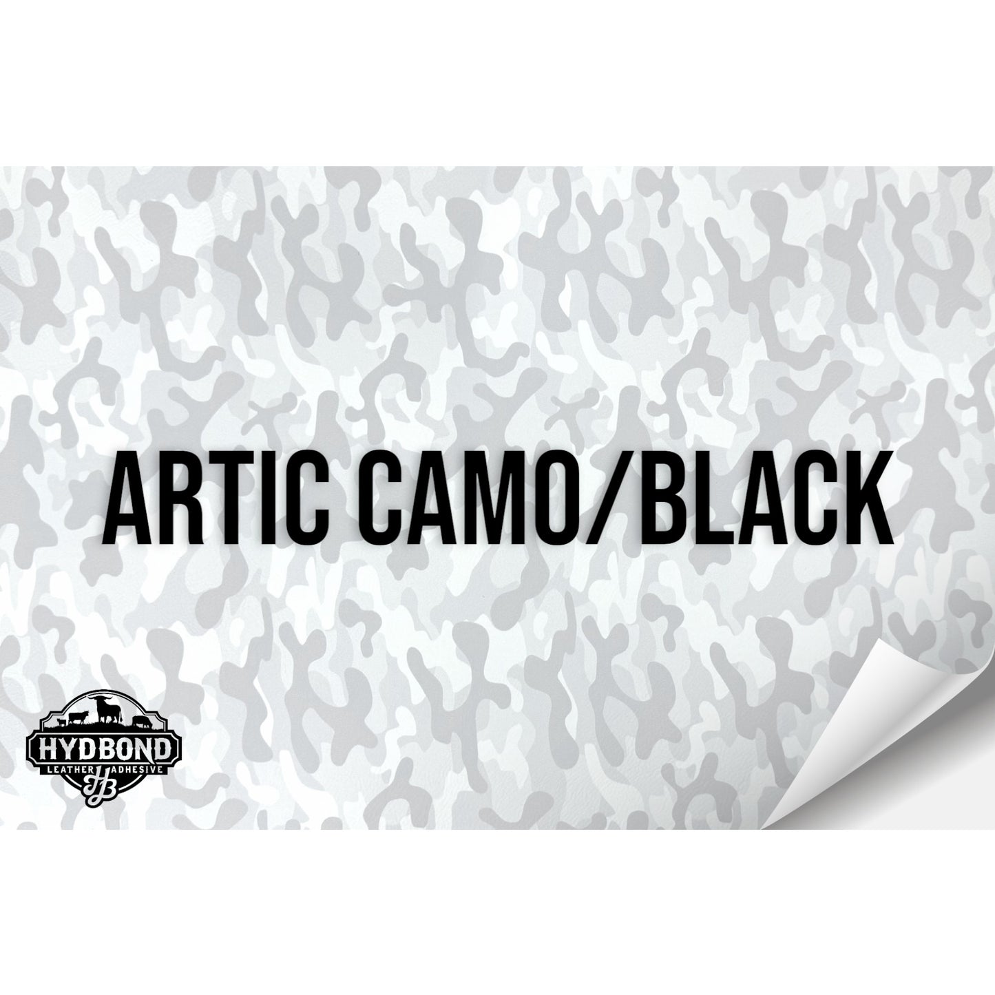 ARTIC CAMO/BLACK WITH ADHESIVE HYDBOND LEATHERETTE SHEET (12"x24") STANDARD