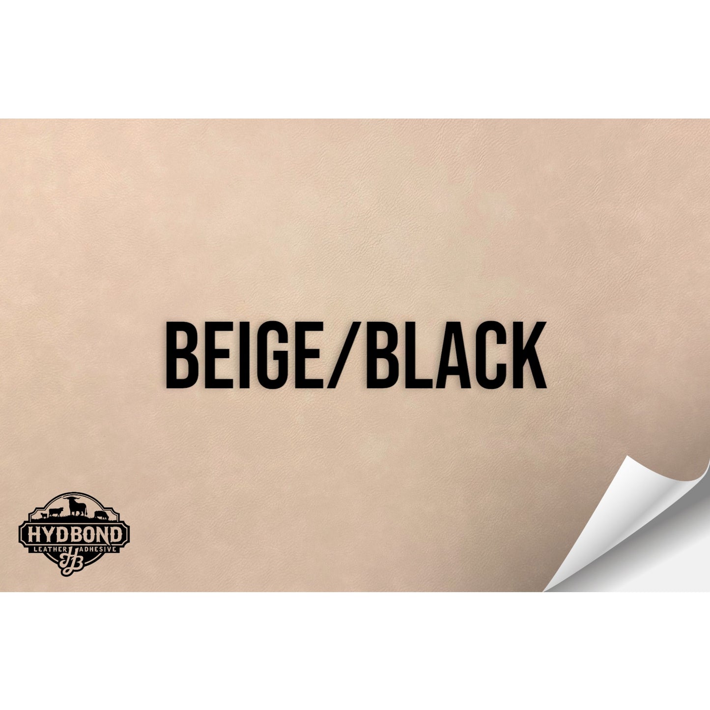BEIGE/BLACK WITH ADHESIVE HYDBOND LEATHERETTE SHEET (12"x24") STANDARD