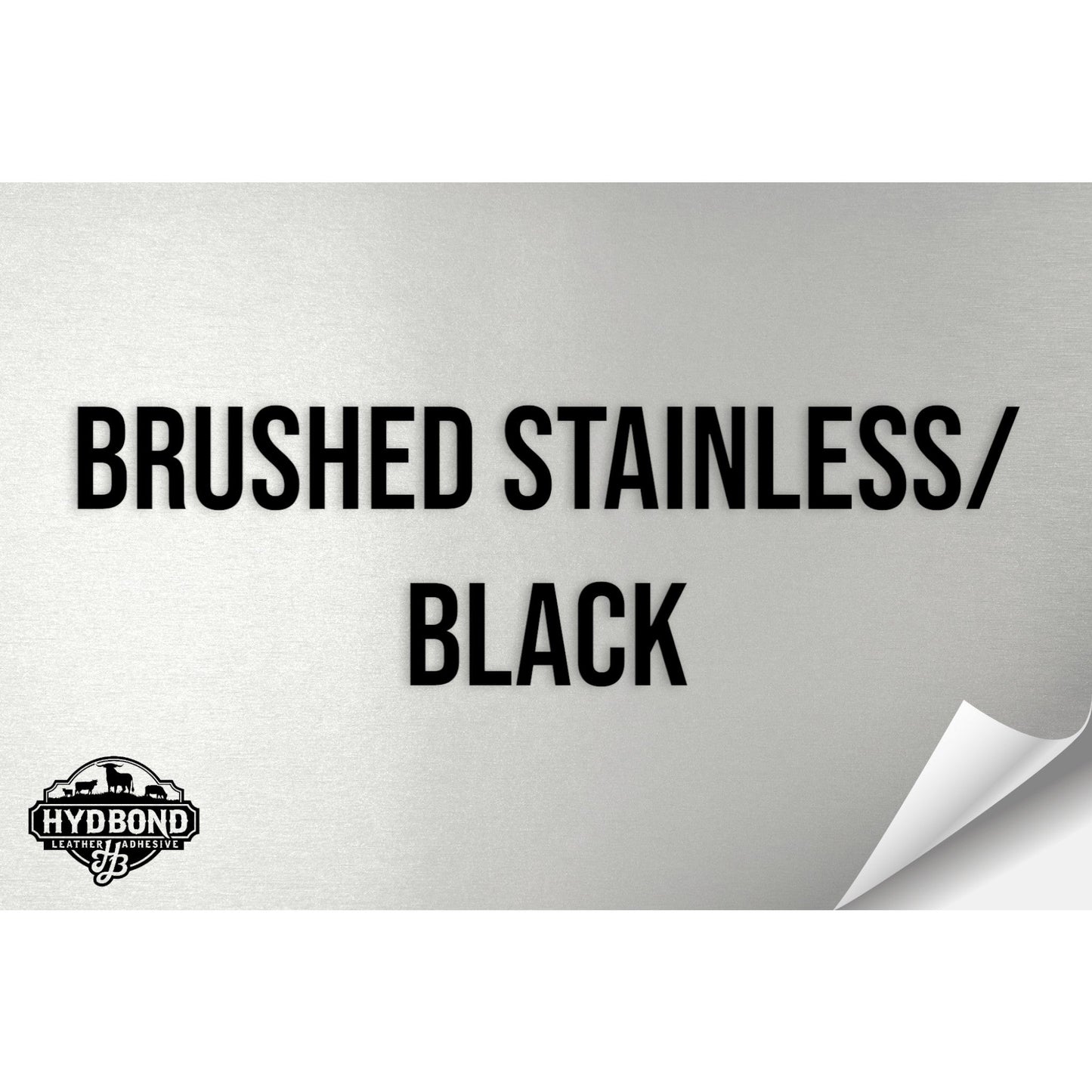 BRUSHED STAINLESS/BLACK HYDBOND MAGNETIC-BACKED LEATHERETTE SHEET (12"x24") ULTRAHYD®