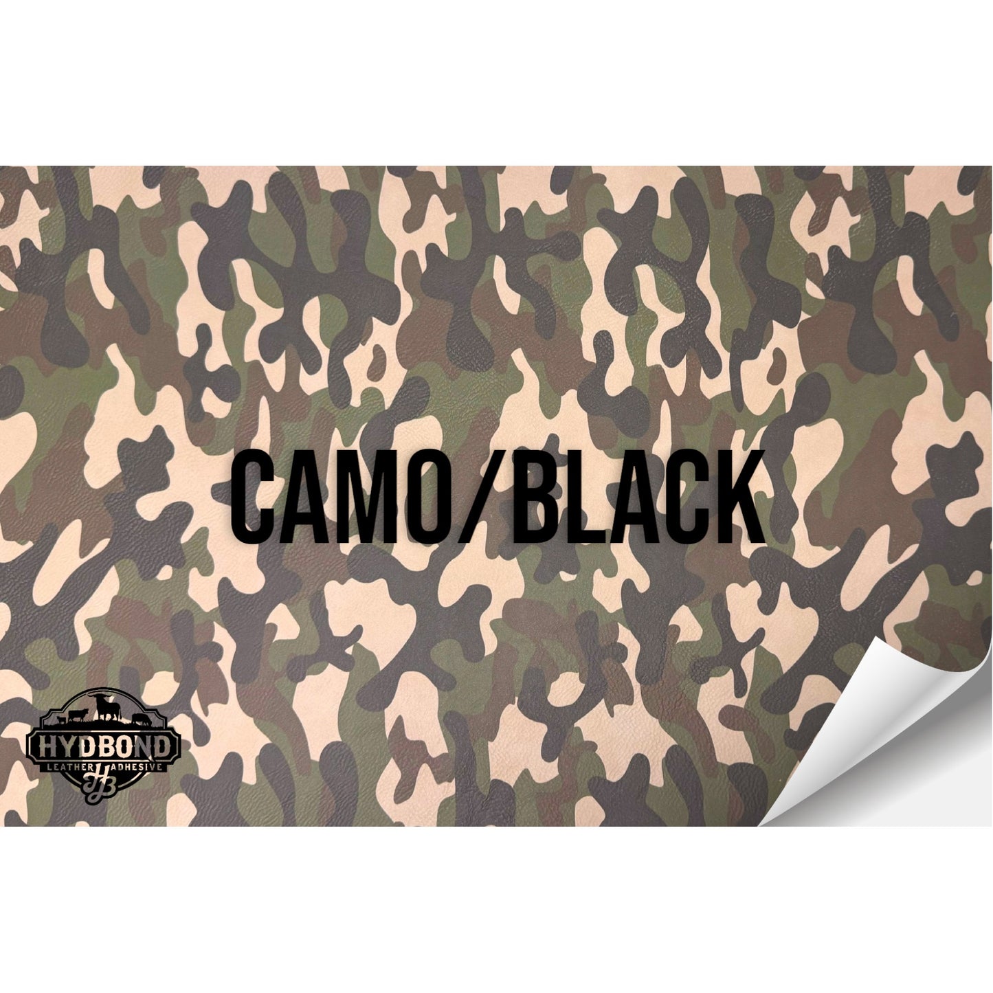 CAMO/BLACK WITH ADHESIVE HYDBOND LEATHERETTE SHEET (12"x24") STANDARD