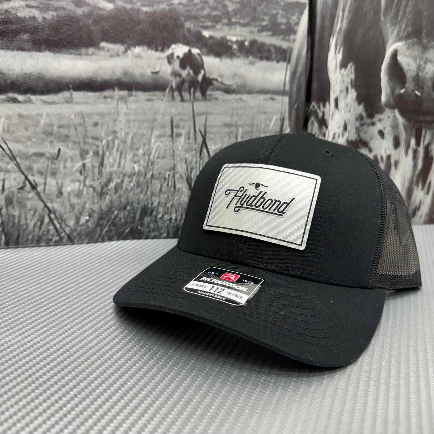 NO ADHESIVE CARBON FIBER SILVER/BLACK HYDBOND LEATHERETTE SHEET (12"x24") STANDARD