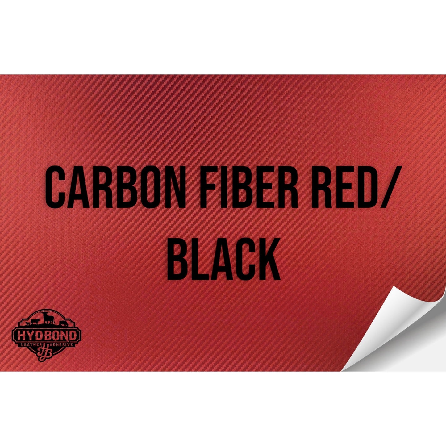 CARBON FIBER RED/BLACK HYDBOND MAGNETIC-BACKED LEATHERETTE SHEET (12"x24") ULTRAHYD®
