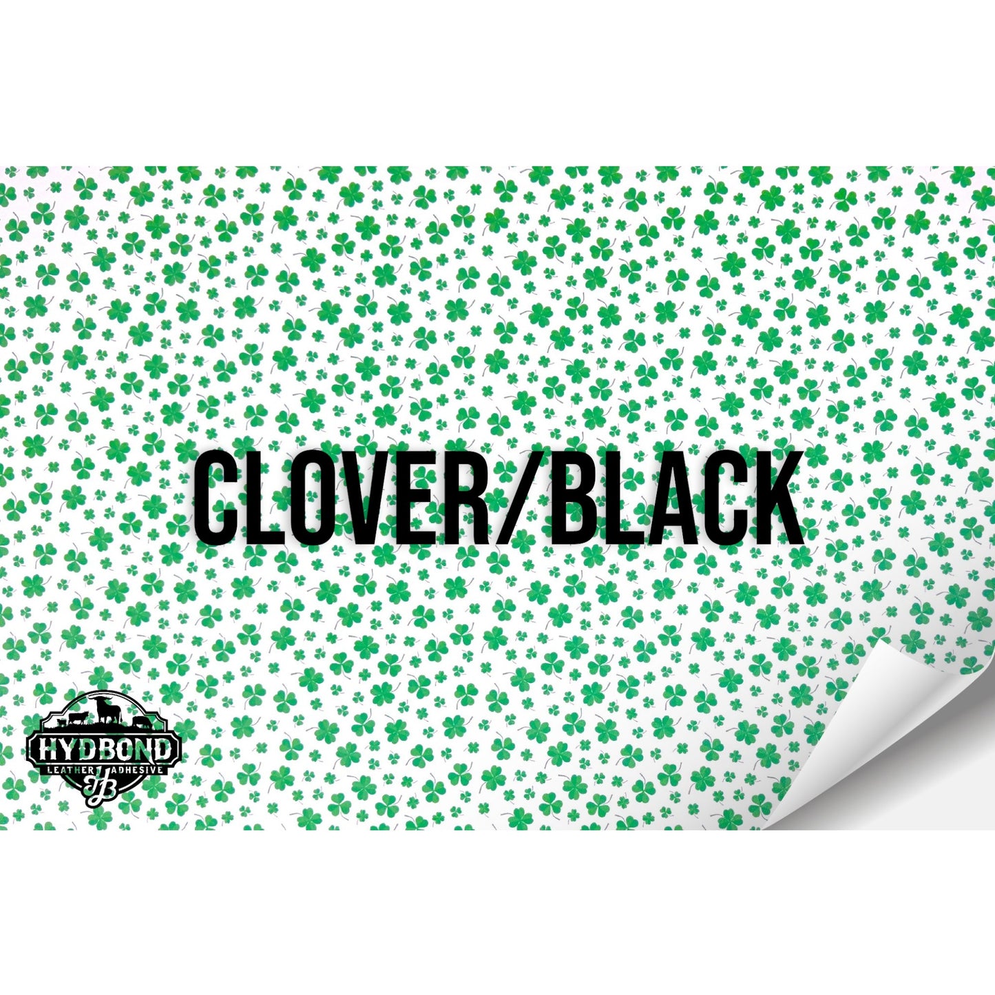 CLOVER/BLACK WITH ADHESIVE HYDBOND LEATHERETTE SHEET (12"x24") COLORFAUX UV® ULTRAHYD®