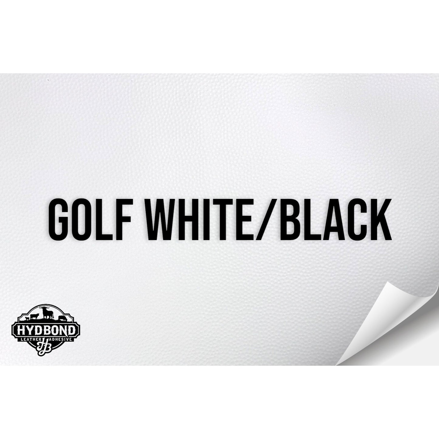 HIGH GLOSS GOLF WHITE/BLACK WITH ADHESIVE HYDBOND LEATHERETTE SHEET (12"x24") ULTRAHYD®
