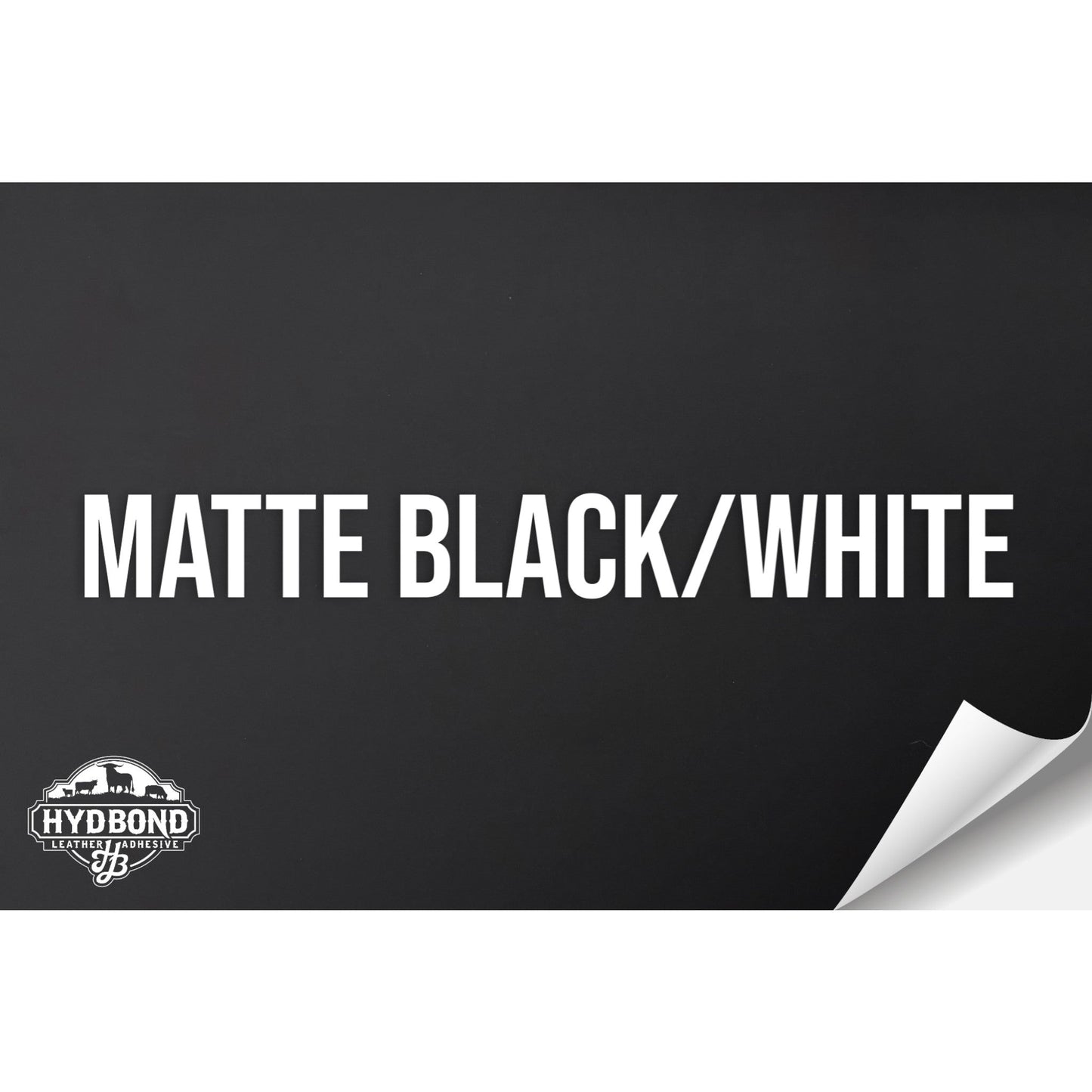 MATTE BLACK/WHITE HYDBOND MAGNETIC-BACKED LEATHERETTE SHEET (12"x24") ULTRAHYD®