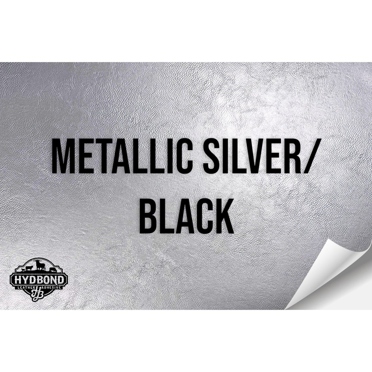 METALLIC SILVER/BLACK HYDBOND MAGNETIC-BACKED LEATHERETTE SHEET (12"x24") ULTRAHYD®