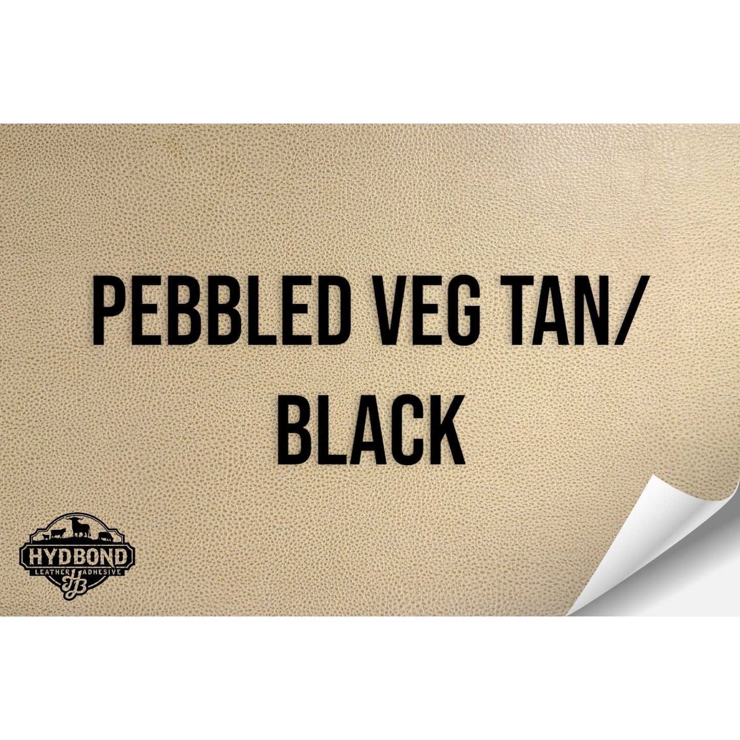 PEBBLED VEG TAN/BLACK HYDBOND MAGNETIC-BACKED LEATHERETTE SHEET (12"x24") ULTRAHYD®