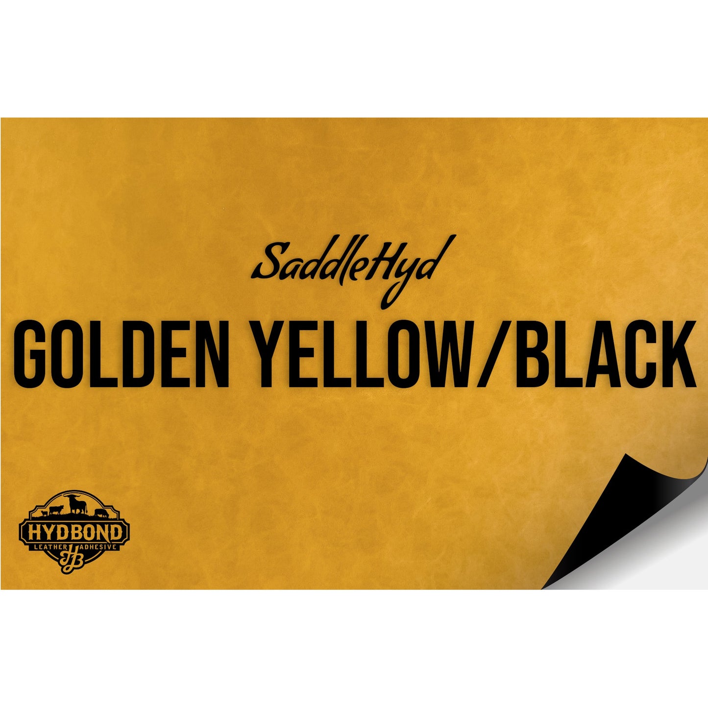 NO ADHESIVE SADDLEHYD GOLDEN YELLOW/BLACK LEATHERETTE SHEET (12"x24") ULTRAHYD®