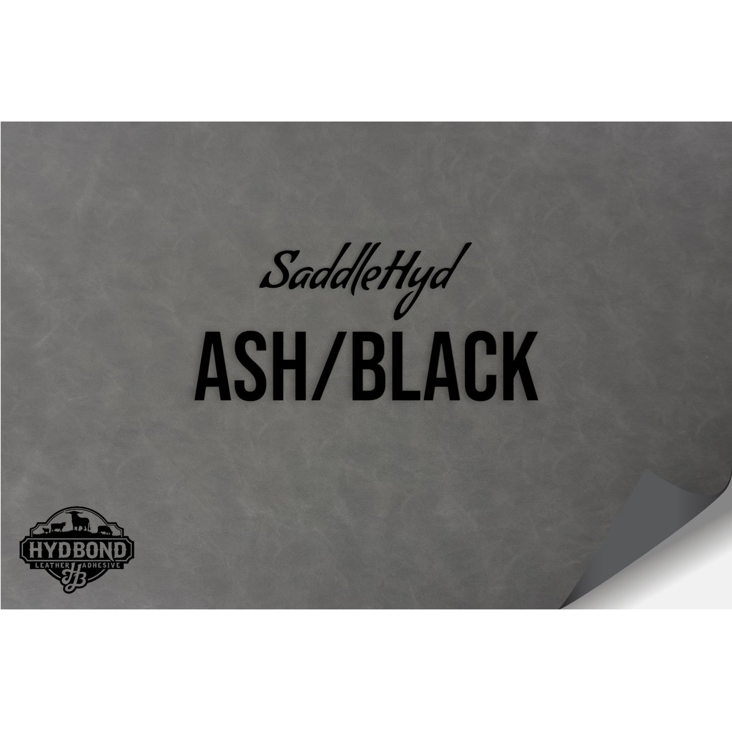 NO ADHESIVE SADDLEHYD ASH/BLACK LEATHERETTE SHEET (12"x24") ULTRAHYD®