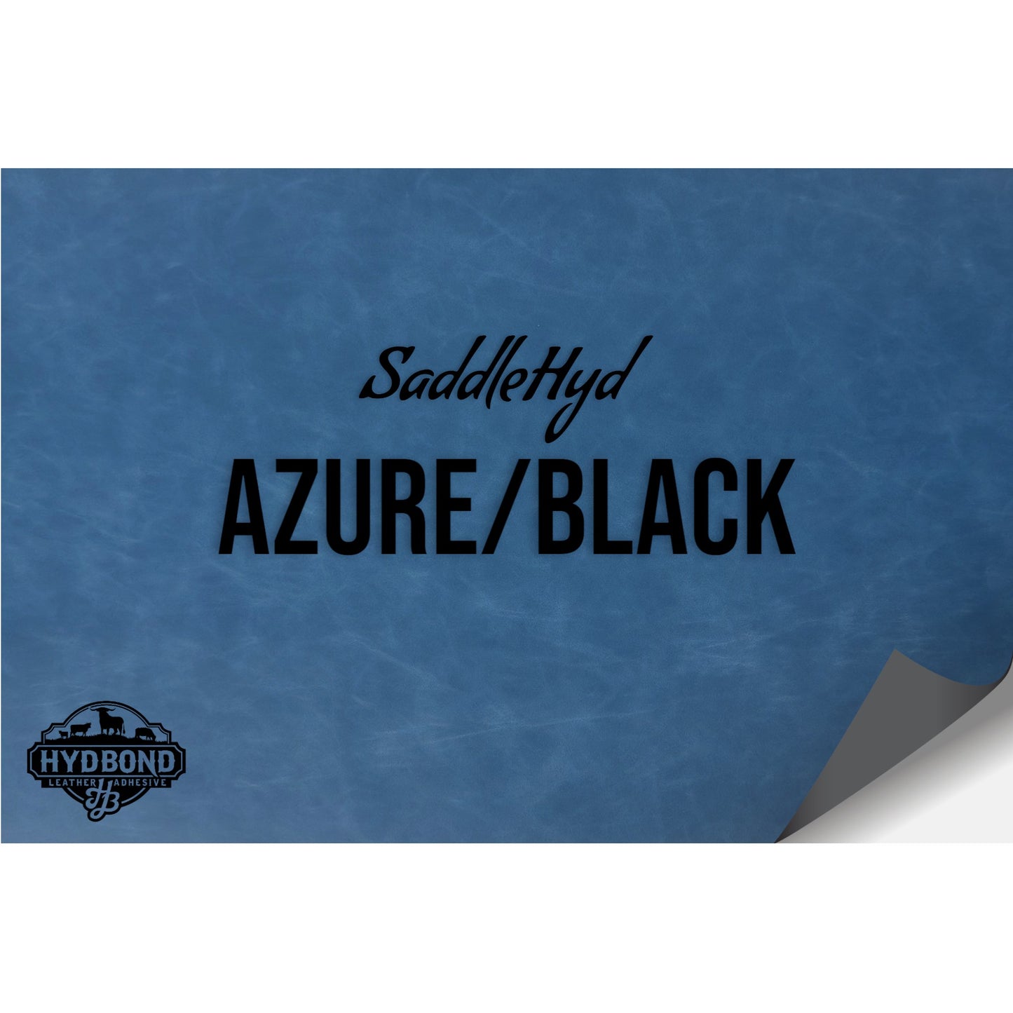 NO ADHESIVE SADDLEHYD AZURE/BLACK LEATHERETTE SHEET (12"x24") ULTRAHYD®