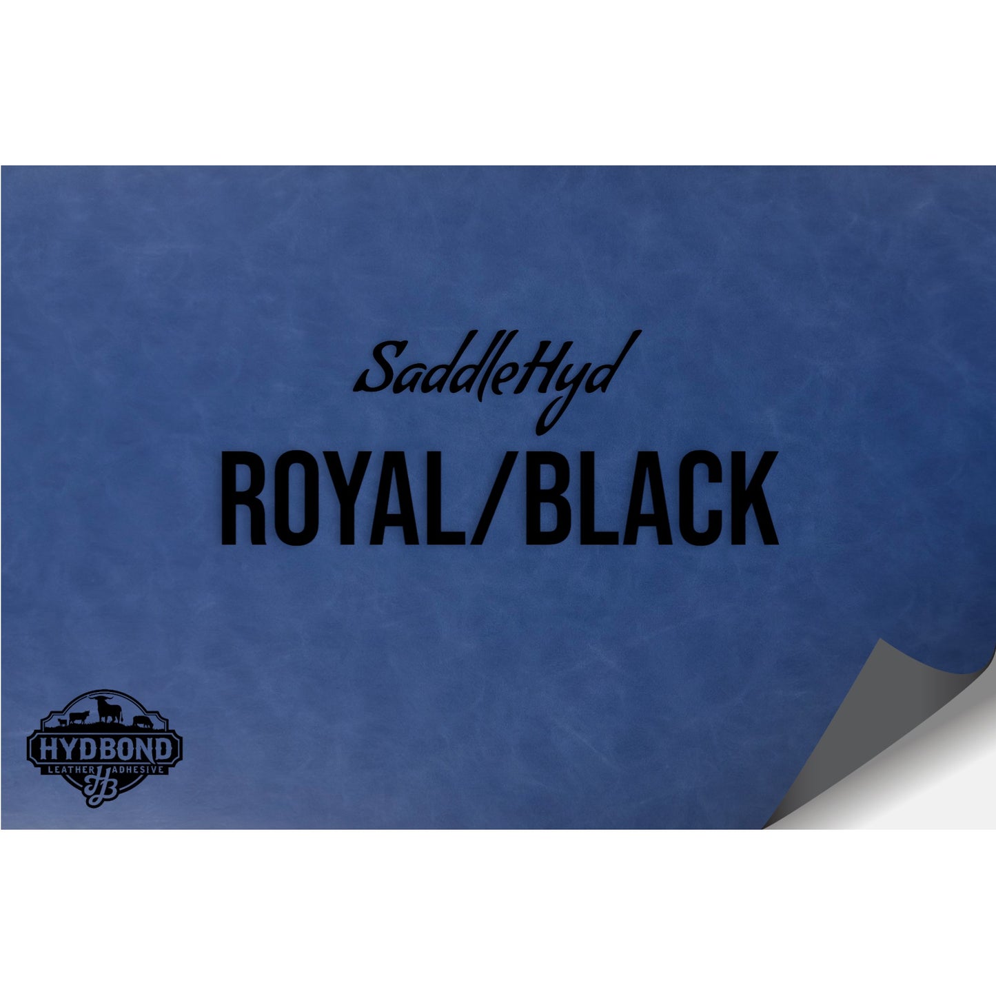 NO ADHESIVE SADDLEHYD ROYAL/BLACK LEATHERETTE SHEET (12"x24") ULTRAHYD®