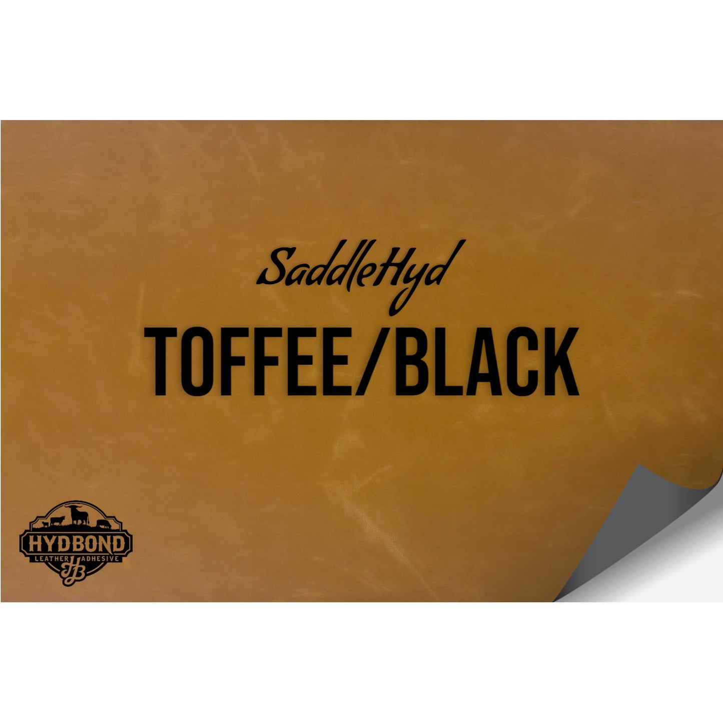 NO ADHESIVE SADDLEHYD TOFFEE/BLACK LEATHERETTE SHEET (12"x24") ULTRAHYD®