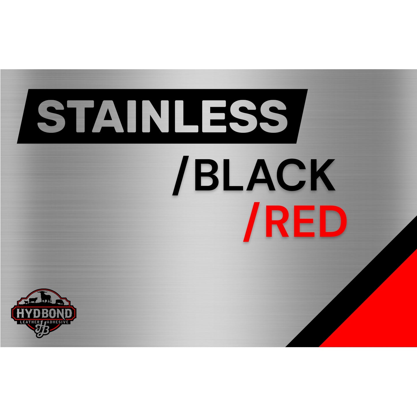 HYDBOND 12"x24"x1/16" STAINLESS/BLACK/RED ACRYLIC ADHESIVE® BACKED PANEL