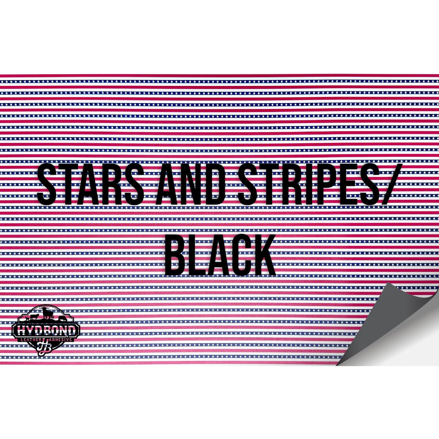 NO ADHESIVE STARS AND STRIPES/BLACK HYDBOND LEATHERETTE SHEET (12"x24") ULTRAHYD®