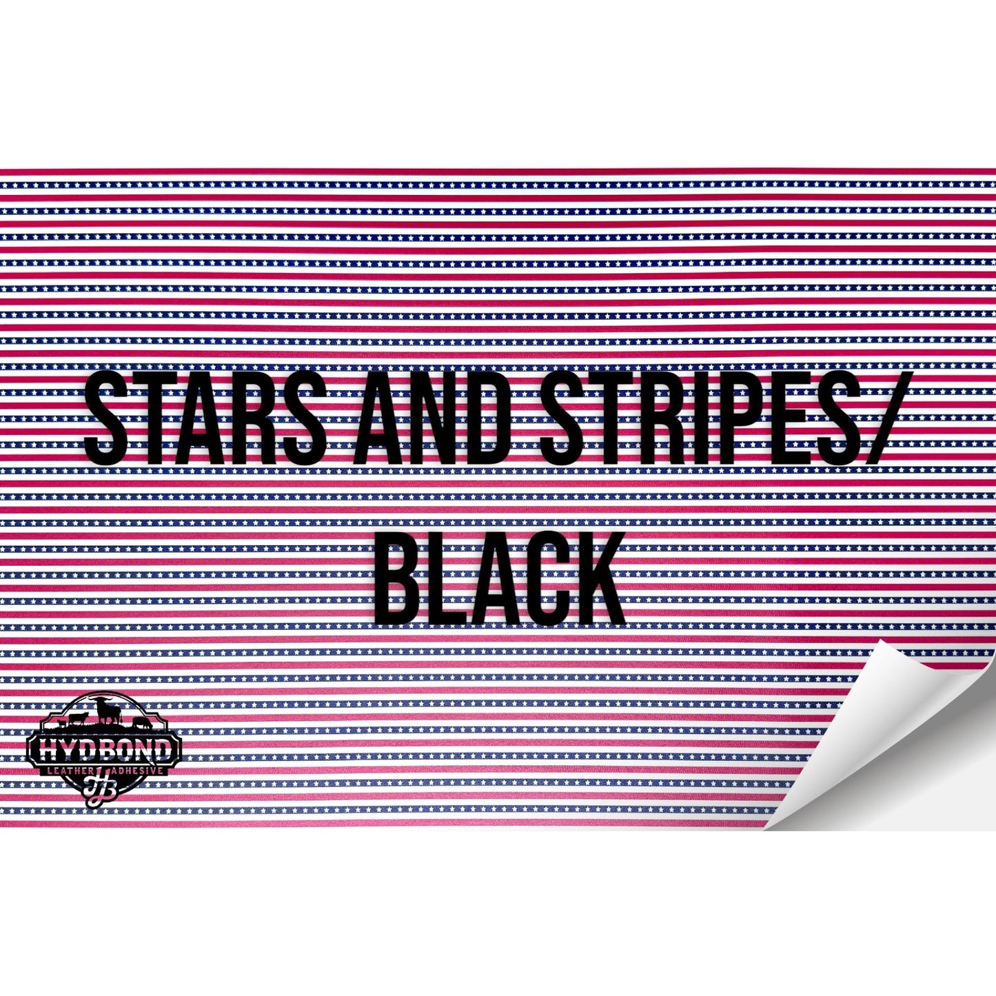 STARS AND STRIPES/BLACK HYDBOND MAGNETIC-BACKED LEATHERETTE SHEET (12"x24") COLORFAUX UV™ ULTRAHYD™