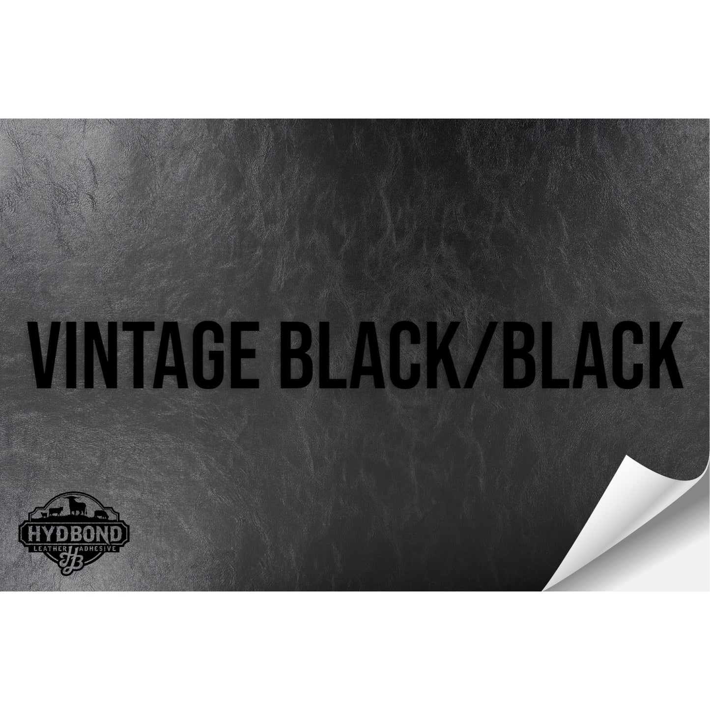 VINTAGE BLACK/BLACK WITH ADHESIVE HYDBOND LEATHERETTE SHEET (12"x24") ULTRAHYD®