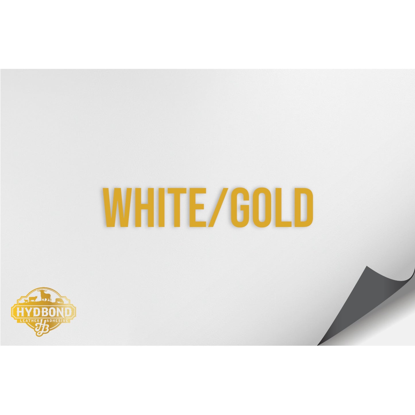 NO ADHESIVE WHITE/GOLD HYDBOND LEATHERETTE SHEET (12"x24") ULTRAHYD®