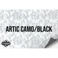 NO ADHESIVE ARTIC CAMO/BLACK LEATHERETTE SHEET (12"x24")