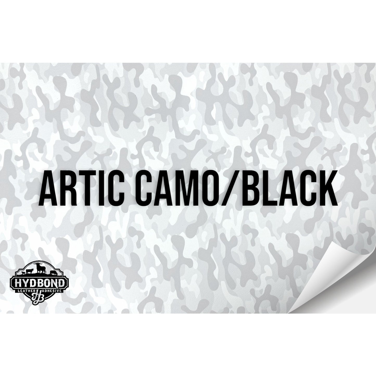 ARTIC CAMO/BLACK WITH PRESS & STICK ADHESIVE HYDBOND LEATHERETTE SHEET (12"x24") STANDARD