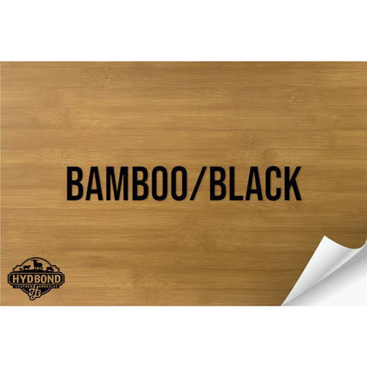 BAMBOO/BLACK WITH ADHESIVE HYDBOND LEATHERETTE SHEET (12"x24")