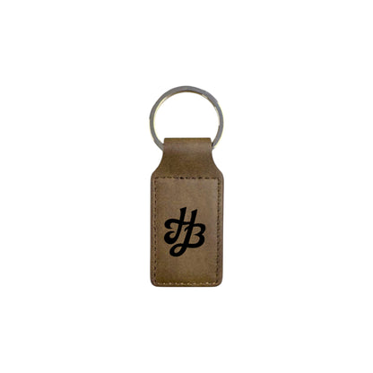 2" Rectangle Barrel Brown/Black Keychain