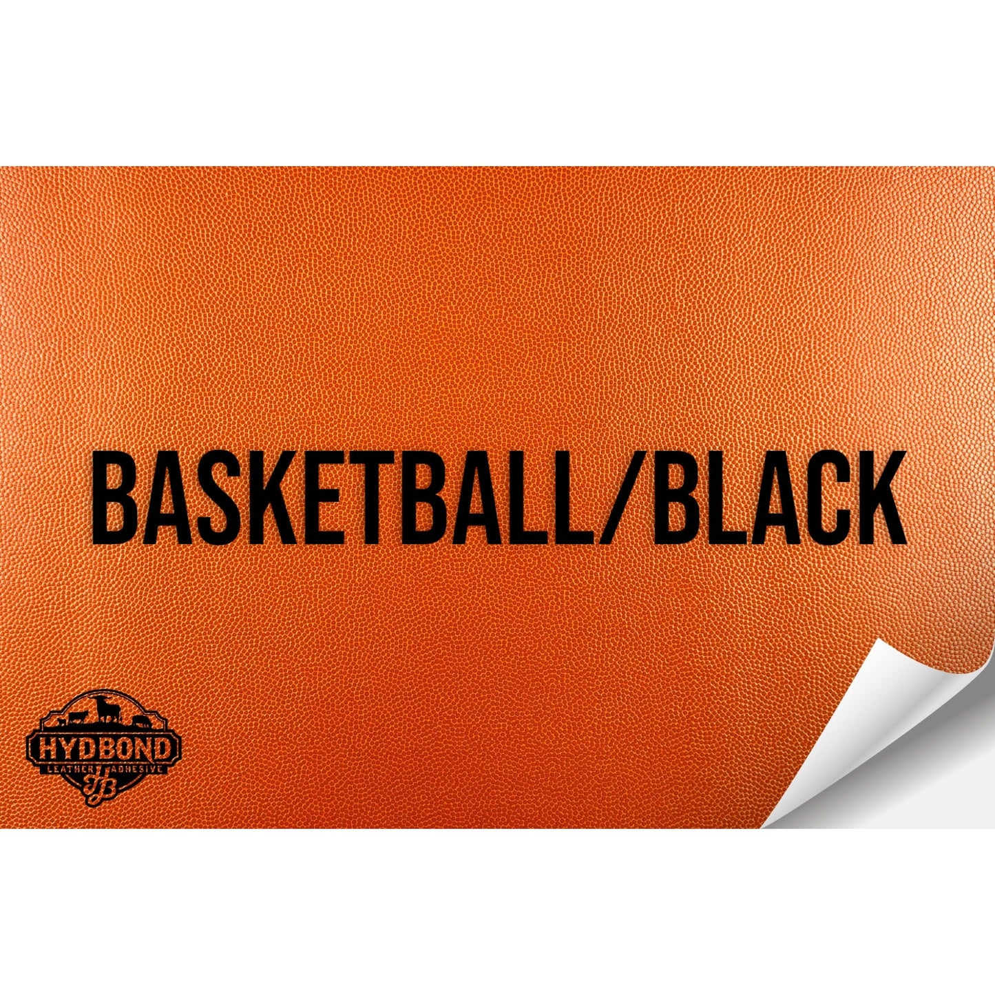 BASKETBALL/BLACK WITH PRESS & STICK ADHESIVE HYDBOND LEATHERETTE SHEET (12"x24") ULTRAHYD®