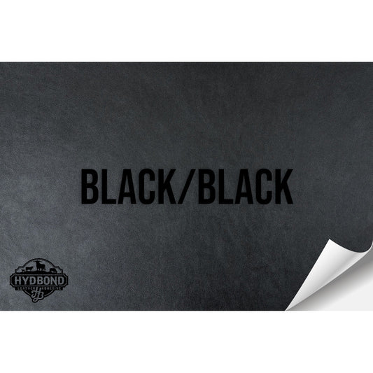 BLACK/BLACK WITH PRESS & STICK ADHESIVE HYDBOND LEATHERETTE SHEET STANDARD (12"x24")