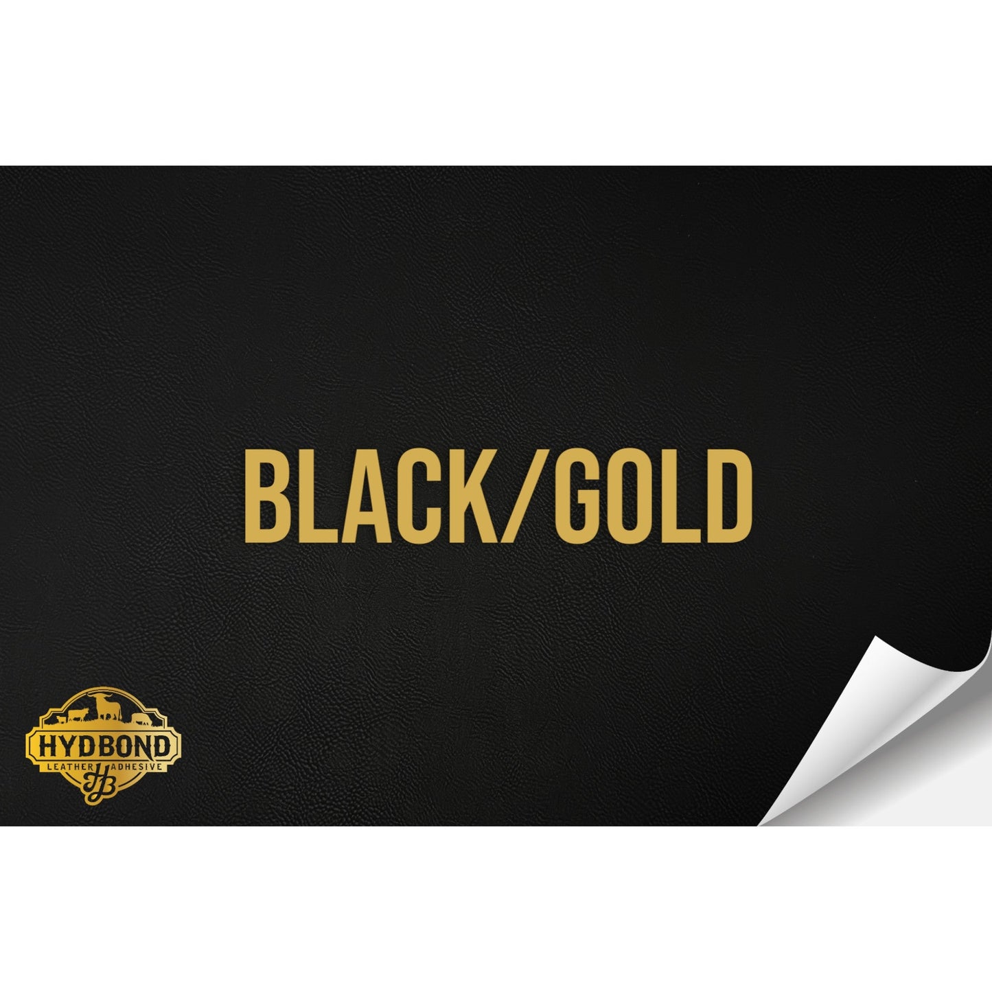 BLACK/GOLD WITH PRESS & STICK ADHESIVE HYDBOND LEATHERETTE SHEET (12"x24") ULTRAHYD®