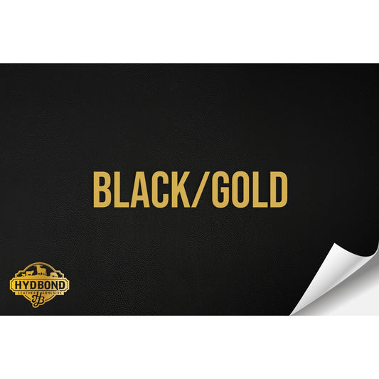 BLACK/GOLD WITH PRESS & STICK ADHESIVE HYDBOND LEATHERETTE SHEET (12"x24") ULTRAHYD®