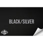 BLACK/SILVER WITH ADHESIVE HYDBOND LEATHERETTE SHEET (12"x24")