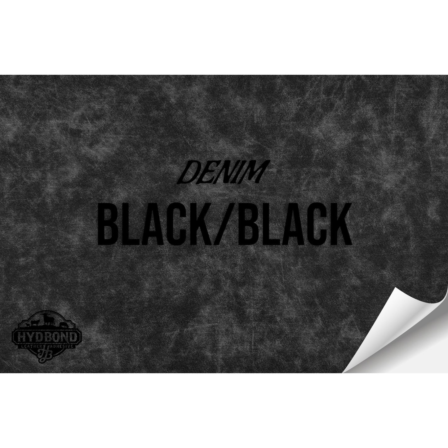 BLACK DENIM/BLACK WITH ADHESIVE HYDBOND LEATHERETTE SHEET (12"x24") ULTRAHYD®