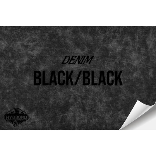 BLACK DENIM/BLACK HYDBOND VELCRO®-BACKED LEATHERETTE SHEET (12"x24") ULTRAHYD®