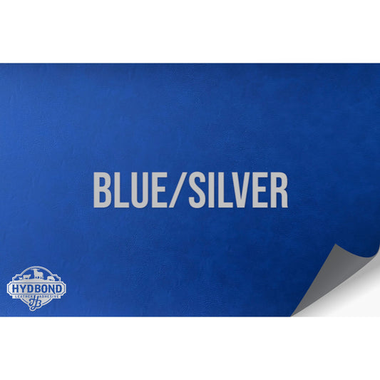 NO ADHESIVE BLUE/SILVER LEATHERETTE SHEET (12"x24")