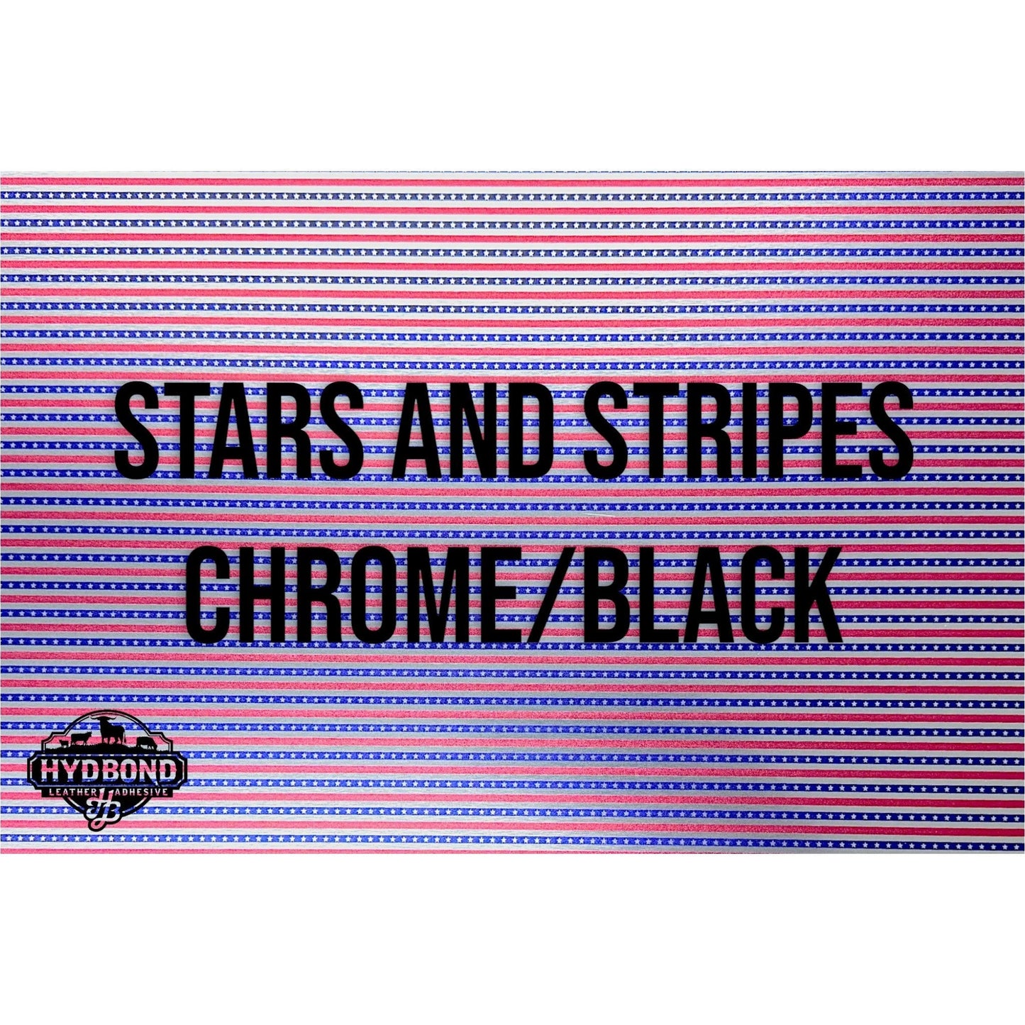 HYDBOND 12"x24"x1/16" BRUSHED CHROME STARS AND STRIPES/BLACK ACRYLIC VELCRO® BACKED PANEL