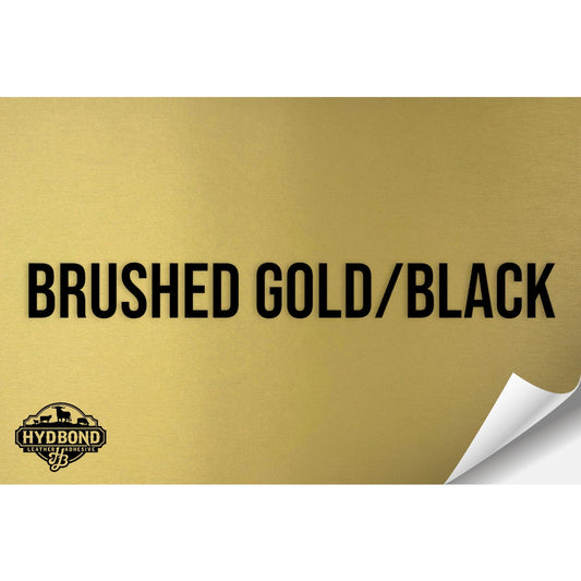 BRUSHED GOLD/BLACK HYDBOND VELCRO®-BACKED LEATHERETTE SHEET (12"x24") ULTRAHYD®