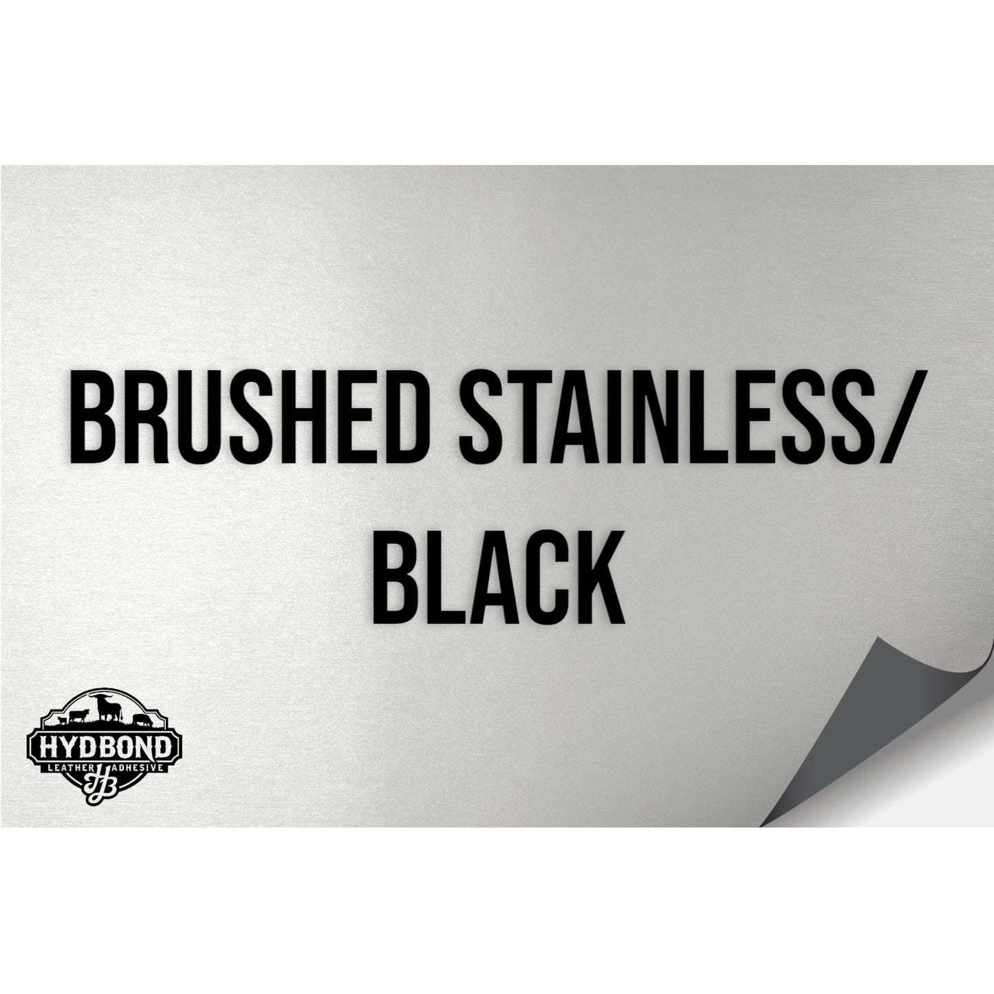 NO ADHESIVE BRUSHED STAINLESS/BLACK LEATHERETTE SHEET (12"x24") ULTRAHYD®