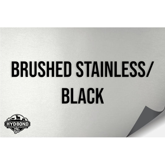 NO ADHESIVE BRUSHED STAINLESS/BLACK LEATHERETTE SHEET (12"x24") ULTRAHYD®