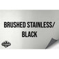 NO ADHESIVE BRUSHED STAINLESS/BLACK LEATHERETTE SHEET (12"x24") ULTRAHYD®