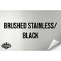 BRUSHED STAINLESS/BLACK WITH ADHESIVE HYDBOND LEATHERETTE SHEET (12"x24") ULTRAHYD®