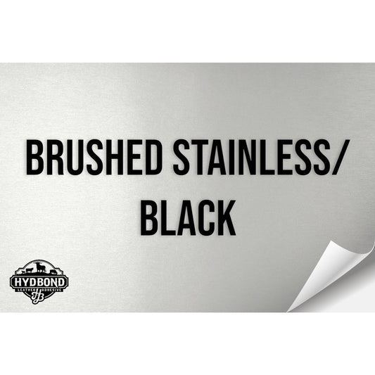 BRUSHED STAINLESS/BLACK HYDBOND VELCRO®-BACKED LEATHERETTE SHEET (12"x24") ULTRAHYD®