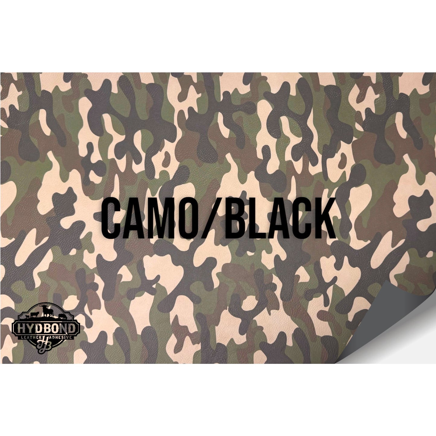 NO ADHESIVE CAMO/BLACK LEATHERETTE SHEET (12"x24")