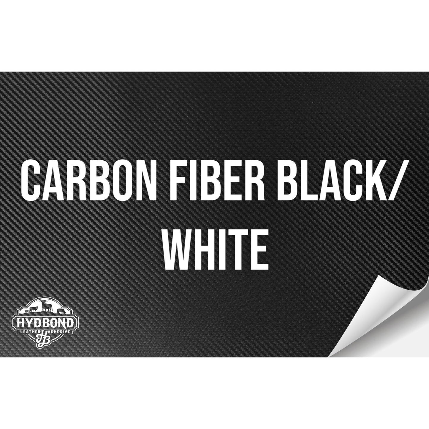 CARBON FIBER BLACK/WHITE WITH ADHESIVE HYDBOND LEATHERETTE SHEET (12"x24") ULTRAHYD®