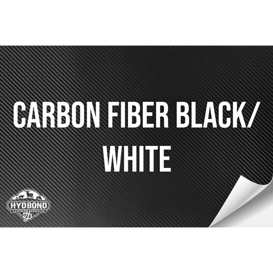 CARBON FIBER BLACK/WHITE WITH PRESS & STICK ADHESIVE HYDBOND LEATHERETTE SHEET (12"x24") ULTRAHYD®