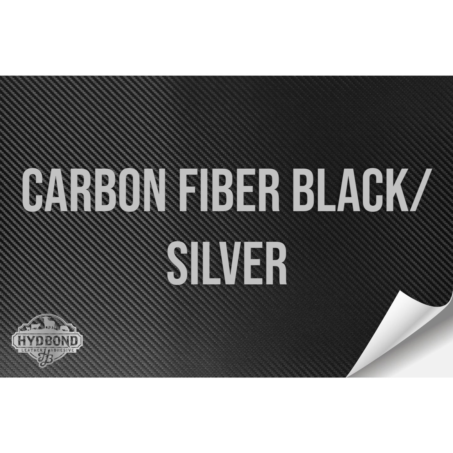 CARBON FIBER BLACK/SILVER WITH PRESS & STICK ADHESIVE HYDBOND LEATHERETTE SHEET (12"x24") STANDARD