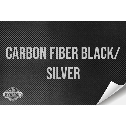 CARBON FIBER BLACK/SILVER HYDBOND MAGNETIC-BACKED LEATHERETTE SHEET (12"x24") ULTRAHYD®