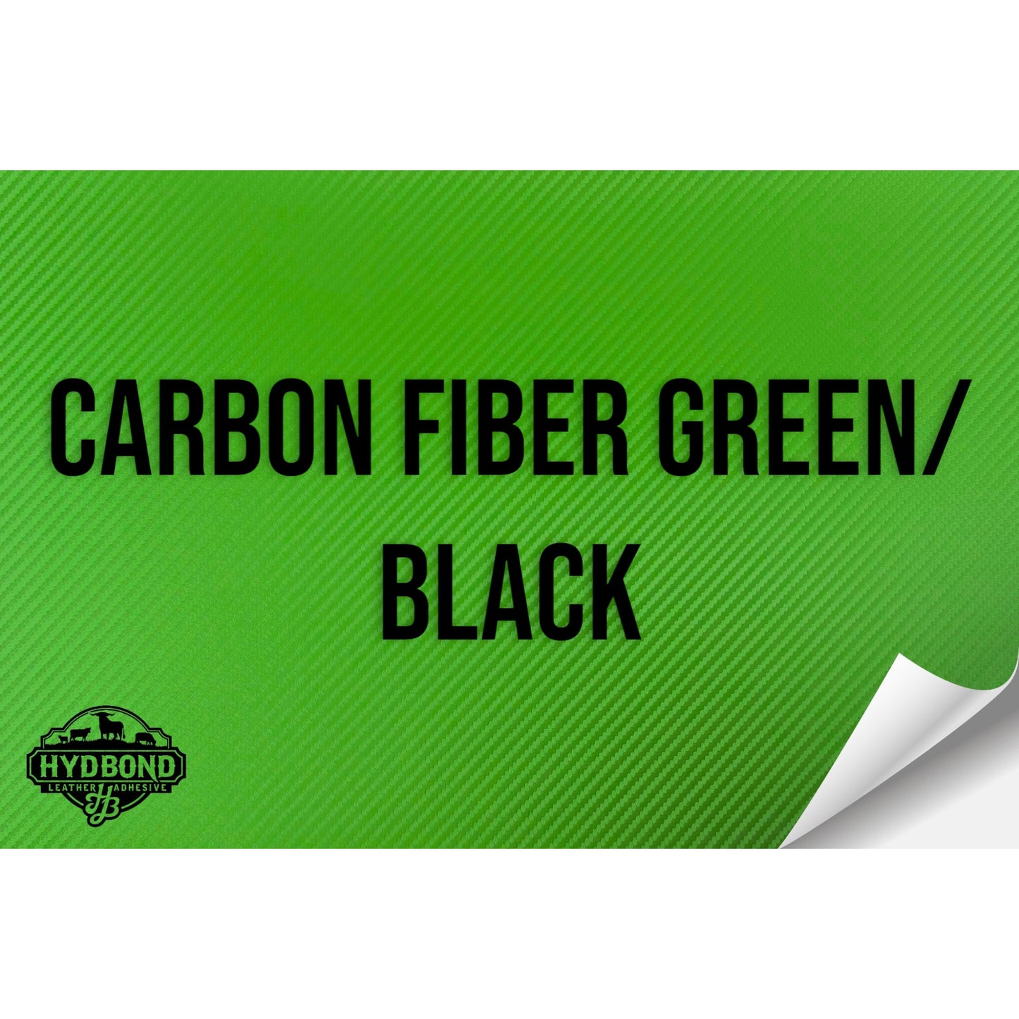 CARBON FIBER GREEN/BLACK WITH ADHESIVE HYDBOND LEATHERETTE SHEET (12"x24") ULTRAHYD®