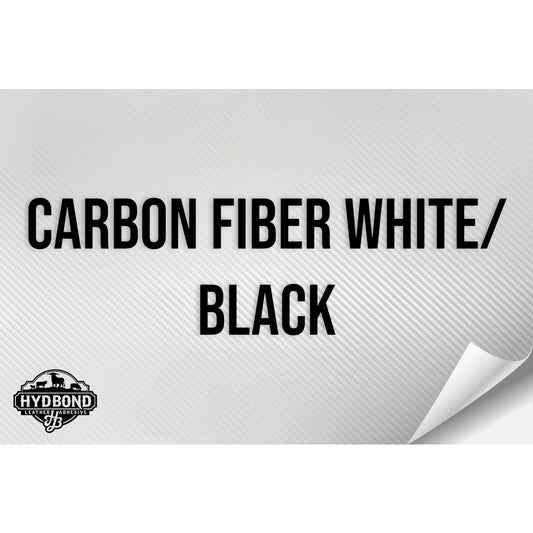 CARBON FIBER WHITE/BLACK HYDBOND MAGNETIC-BACKED LEATHERETTE SHEET (12"x24") ULTRAHYD®