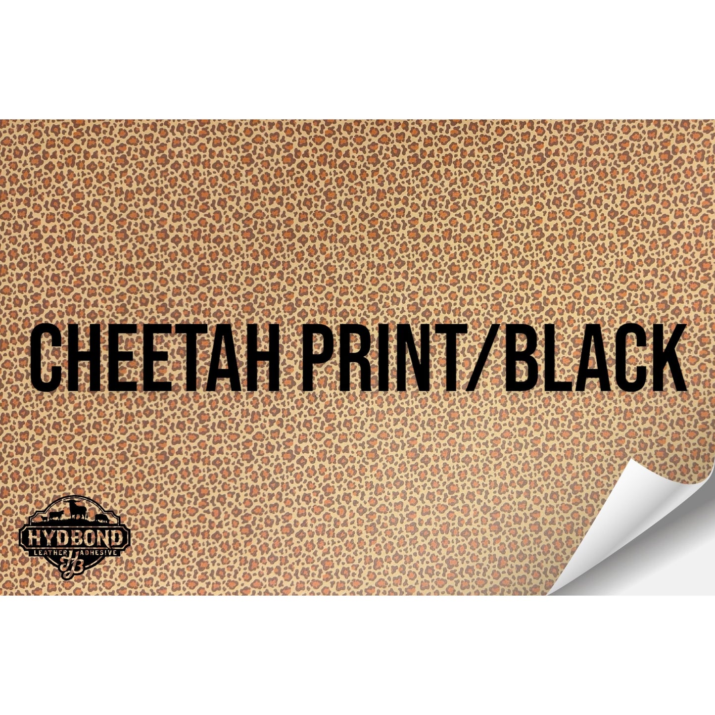 CHEETAH PRINT/BLACK WITH ADHESIVE HYDBOND LEATHERETTE SHEET (12"x24") ULTRAHYD®