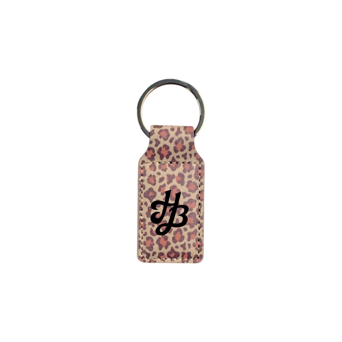 2" Rectangle Cheetah/Black Keychain